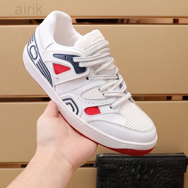 

designer brands runner evolution sneakers shoes couple men women sports calfskin nylon suede leather techno fabrics, Black