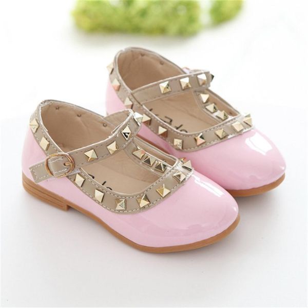 

girls princess shoes  colors spring rivets children princess flat shoes fashion casual shoes children girl sandals sneak301l, Black;red