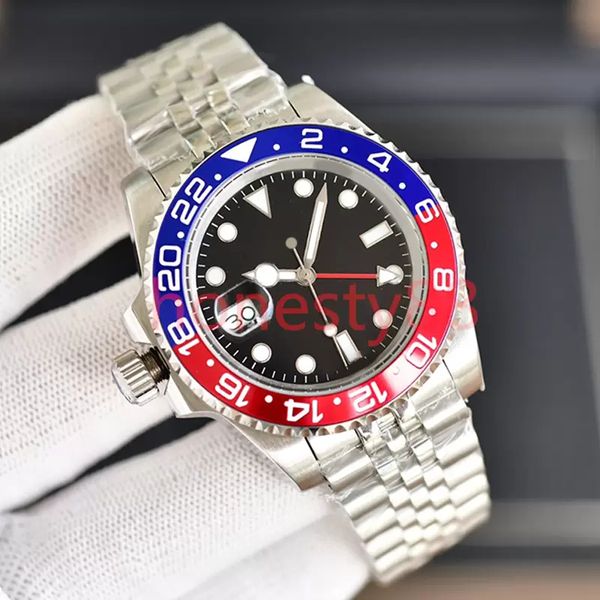 

Designer black ceramic dial men's watch 40mm automatic mechanical watch 904L stainless steel ST9 original folding buckle calendar montre de luxe