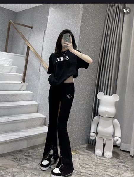 

women's jeans designer 22 early spring new mermaid chunli denim pants high waist slim zipper flared split 100 wnpv, Blue