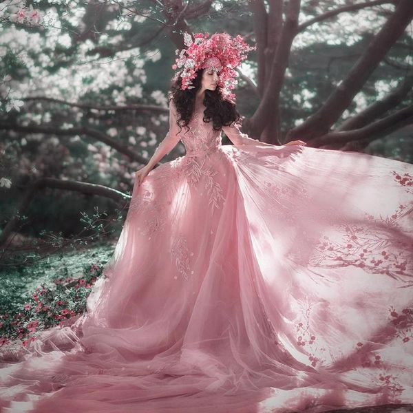 Платья для вечеринок Dusty Rose Dress для PO стреляет 3D кружевные