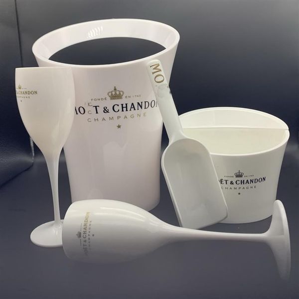 

white ice buckets acrylic goblets champagne glasses wedding party bucket cooler with scoop234p