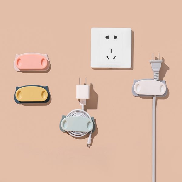 Creative Punch-Free Piggy Plug Plug Solter Pasta Data Data Cable Storage Clipe de fixação do arame WIRECHER