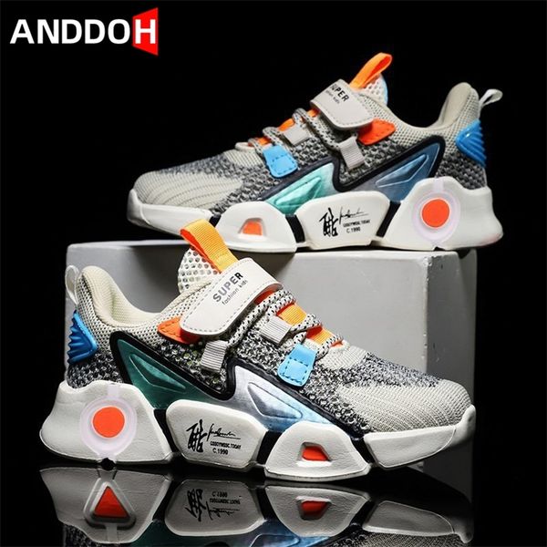 

size 26-36 children breathable mesh sports sneakers for girls kids casual light shoes boys running shoe chaussures pour enfants 220511, Black;red