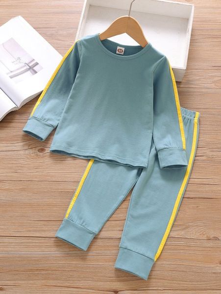 

toddler boys side striped pj set she, Blue;red