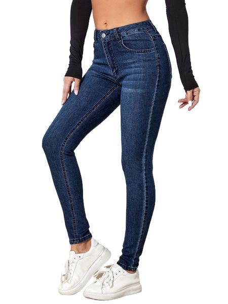 

high stretch skinny jeans 75pd#, Blue