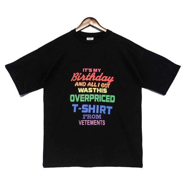 

vetements correct version designer of witt moe events creative rainbow colorful letter star same mens and womens short sleeved tshirt, White;black
