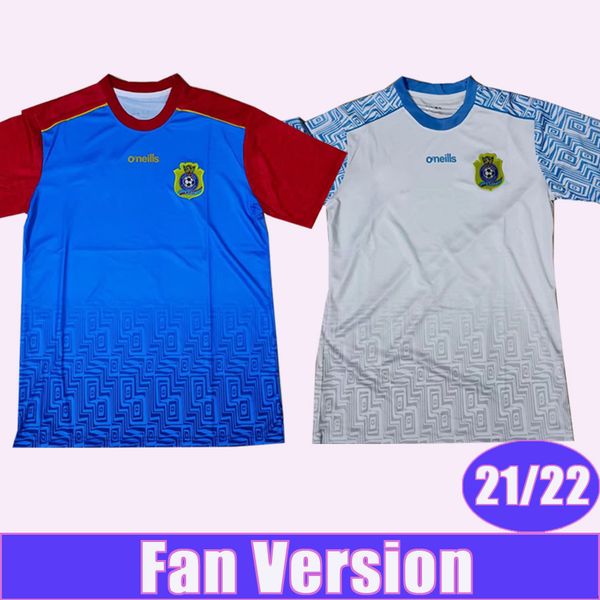 

21 22 congo national team mens soccer jerseys home blue red away white football shirts short sleeve uniforms, Black;yellow