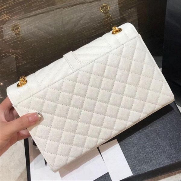 

5a-stuff shoulder bag envelope medium women handbags real leather chain classic bag women's luxury 7 colors in stock