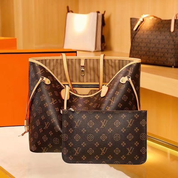

2pcs set women leather handbag designer lady clutch purse retro shoulder 001