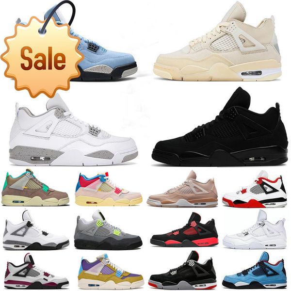 

mens basketball shoes 4s jumpman 4 sneakers university sail oreo black cat fire bred taupe haze unc metallic neon white cement desert moss