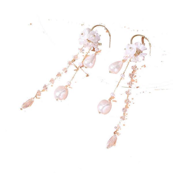 

charm new arrival women flower dangle earrings nickel alloy zircon water drop tassel personality fashion accessories 220707, Golden