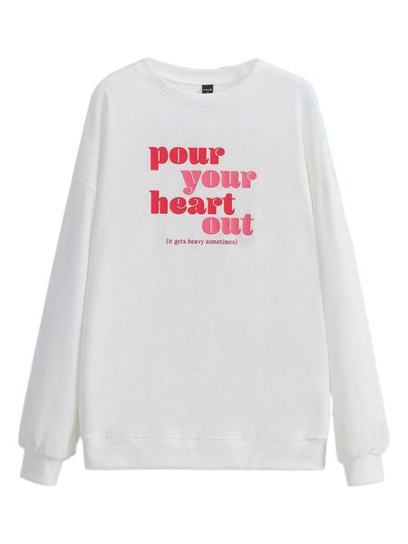 

x posse slogan graphic drop shoulder sweatshirt h8ei#, Black