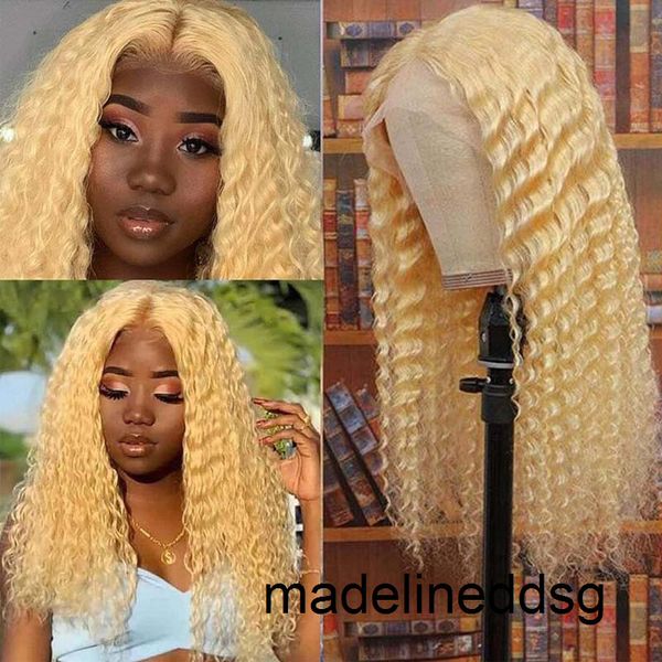 

synthetic blonde deep curly lace front wigs 16 to 26inch long curl 613 color wigs for black women oq2y
