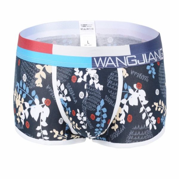 

3pk men's underpants underwear lingerie cotton blend leaves graphic printed pouch boxers #5005pj, Black;white