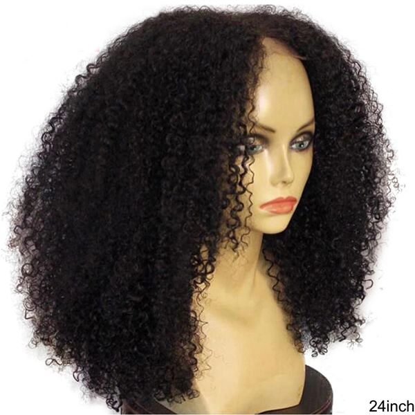 4A 4B 4C Afro Kinky Curly Human Hair Wigs Full Natural 13x4 HD Lace Front Wig com cabelos de bebê pré -arrancados para mulheres negras 150% de densidade