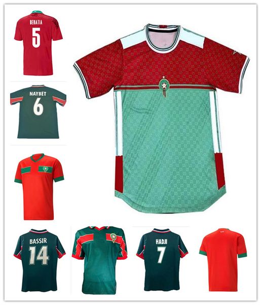 

22/23 gc morocco soccer jerseys marruecos maillot de foot ziyech boufal fajr munir ait bennasser amrabat 2022 2023 football shirts retro 98, Black;gray