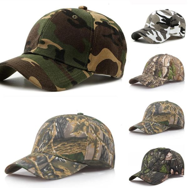 Sport all'aria aperta Cappellini con chiusura a scatto Cappello mimetico Semplicità Tattico Esercito militare Camo Cappello da caccia per uomo Gorras Hombre