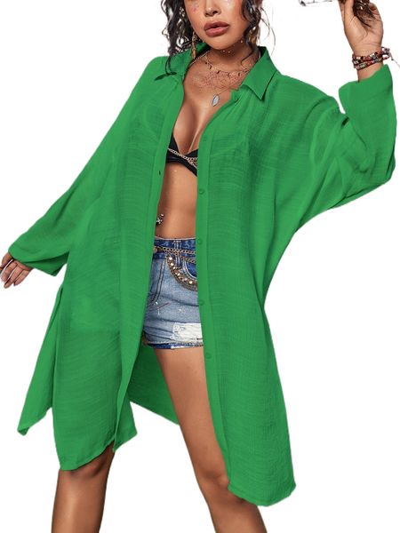 

button front split kimono 75hr#, White;black