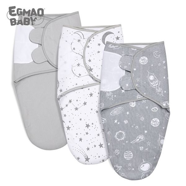 

100% organic cotton baby swaddle blanket wrap for infant adjustable born 0-3 month 220808
