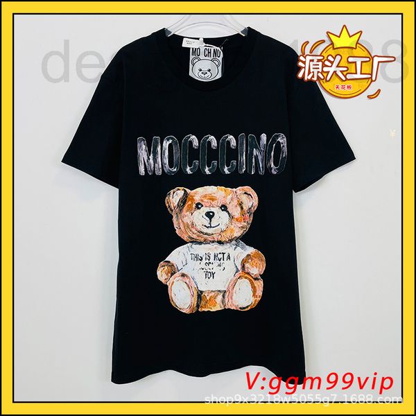 

women's hoodies & sweatshirts designer correct version of guochao mos spring new color mud oil painting three-dimensional bear short sl, Black
