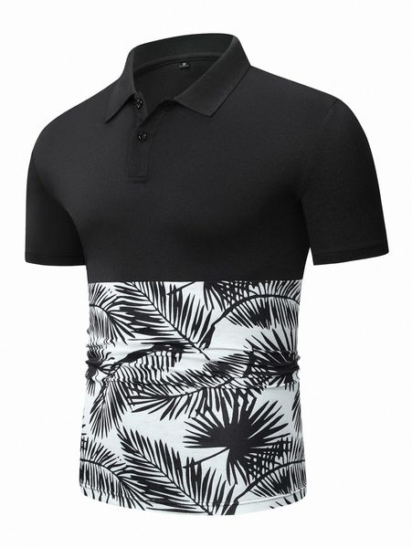 

men tropical print polo shirt d7vu#, White;black