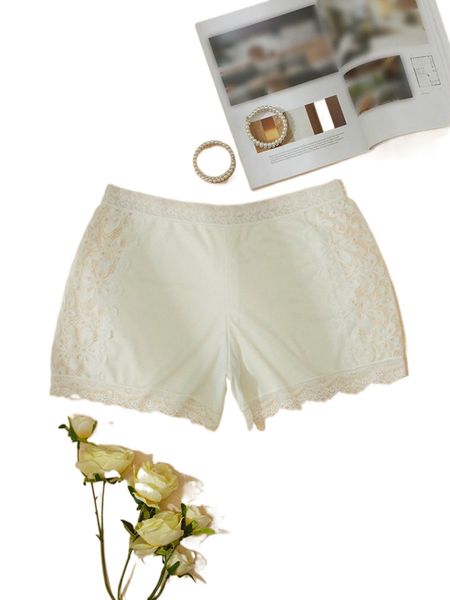 

plus contrast lace panty h3am#, Black;white