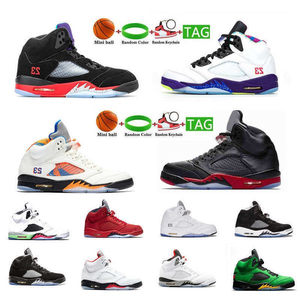 

basketball shoes alternate grape jumpman 5 men white cement sneakers 5s trainer red suede sports size 40-47, Black