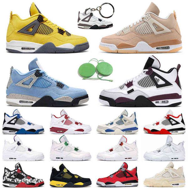 

jumpman 4 mens basketball shoes 4s cactus jack black cat white cement fire red university blue men womens trainer