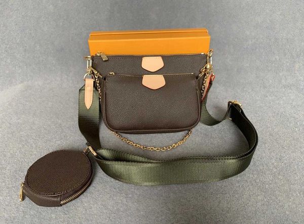 

2021new women favorite genuine leather fashion handbags many accessoires wallet mini 3pcs messenger bag shoulder bags