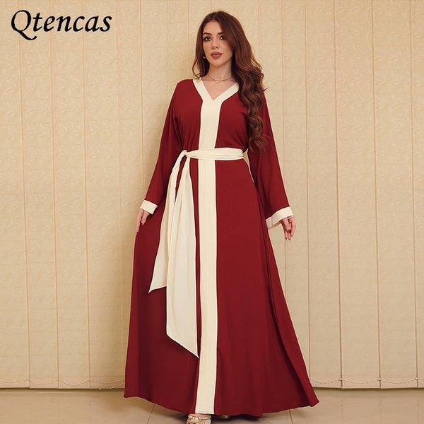 

eid mubarak abaya dubai muslim fashion hijab dress caftan jalabiya indian maxi dresses for women african islamic clothing kaftan, Red