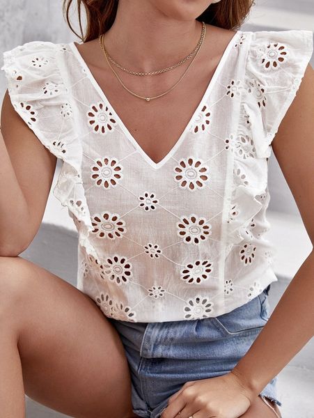 

ruffle trim schiffy 775n#, White