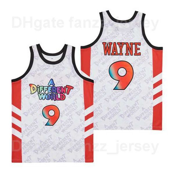 

movie tv series a different world 9 dwayne wayne jerseys man basketball hip hop team color white breathable hiphop for sport fans pure cotto, Black