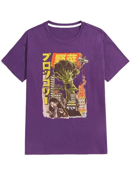 

romwe x ilustrata guys figure print tee 86t4#, White;black