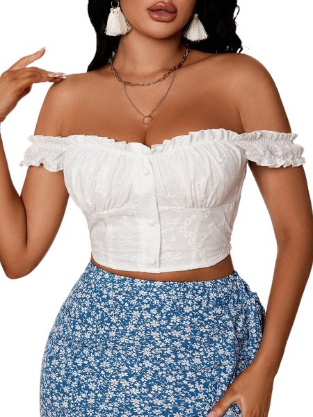 

sxy frilled ruched bust blouse u1xx#, White