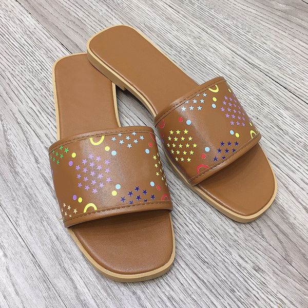 

2022 g outdoor ladies grid printed pu home sandals leather dessigners luxurys women's beach slippers slides casual black brown beige sc