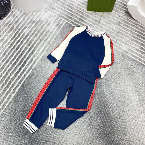 

baby clothes kids designer clothes sets luxury boys girls tracksuits autumn winter children's two-piece round neck pullover pants sport, White