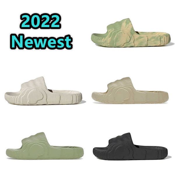 

adilette 22 slides mens womens sliders indoor sandals casual slippers pantoufle flip flops platform scuffs sandales, Black