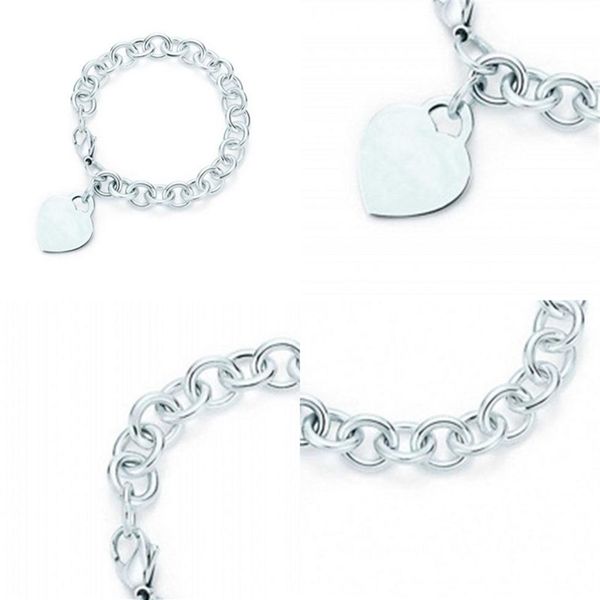 

shaped gifts 925 sterling silver heart charm for women's elegant lock tif bracelet silverware matching worl3rh3229u, Golden;silver