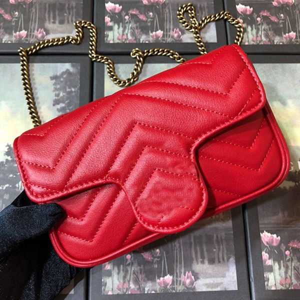 

designe women's wallet bag real leather famous handbag small bag ladies vintage luxurys messenger purses size 21cm with box black red w