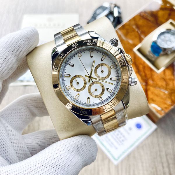 

watches classic designer men's watch ceramic dial stainless steel strap sapphire mirror de luxe wristwatches 40mm quartz movement, Silver