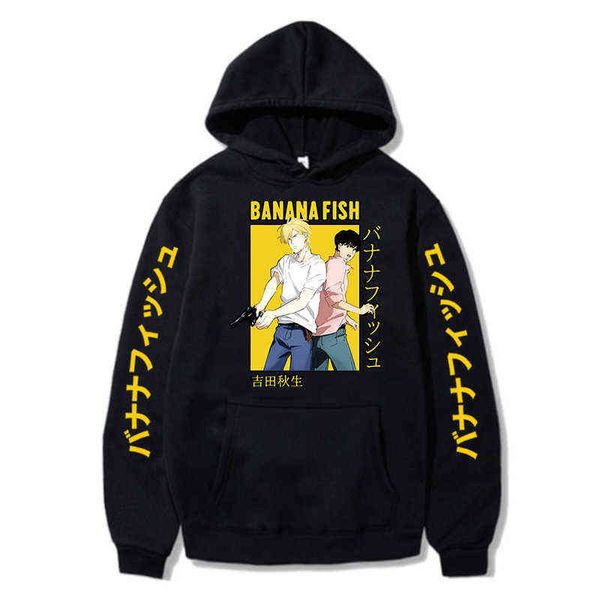 Banana Fish Anime Hoodie Männer/Frauen Beliebte Mode Harajuku Banana Fish Hoodies Sweatshirt Pullover Streetwear Kleidung Y220713