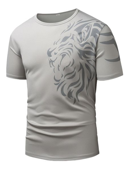 

men lion print tee 74ve#, White;black