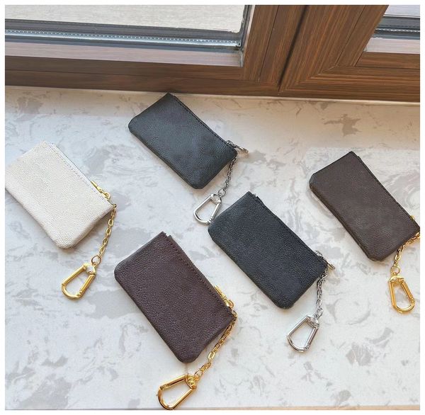 

fashion key pouch pochette cles key coin purse womens mens brown old flower ring credit card holder mini wallet bag with box 626ap50, Red;blue