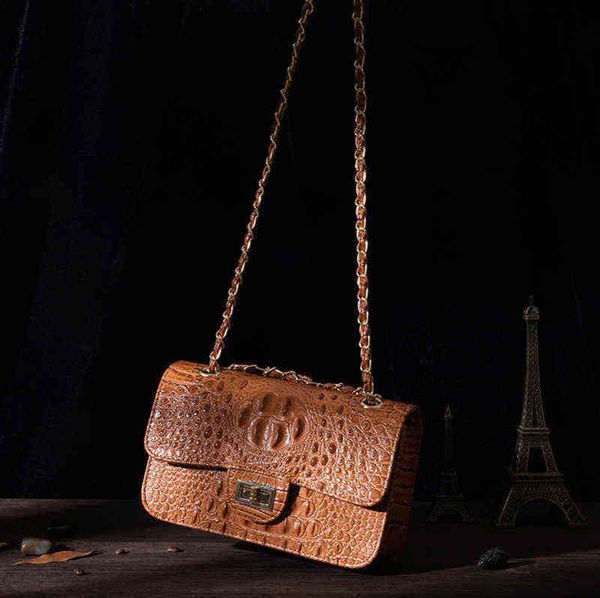 

sales promotion casual vintage women leather bag stone pattern luxury shoulder crossbody s female messenger chain handbag 220516