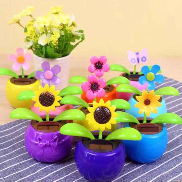 Party Geschenk Bunte Solarbetriebene Tanzen Blume Swinging Animierte Tänzerin Spielzeug Auto Dekoration Autos Solar Blumen Zubehör Spielzeug