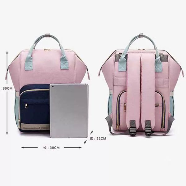 Bolsas de fraldas de moda Mummy Mummy Maternity Dappyers Bolsa de grande capacidade beb￪ Soild z￭per troca de mochilas que alimentam enfermagem de bolsa de viagem ao ar livre de viagem ao ar livre