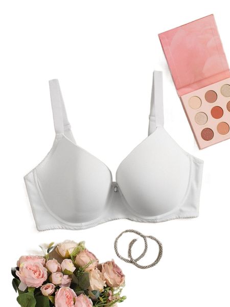 

plus plain underwire bra l18n#, Black;white