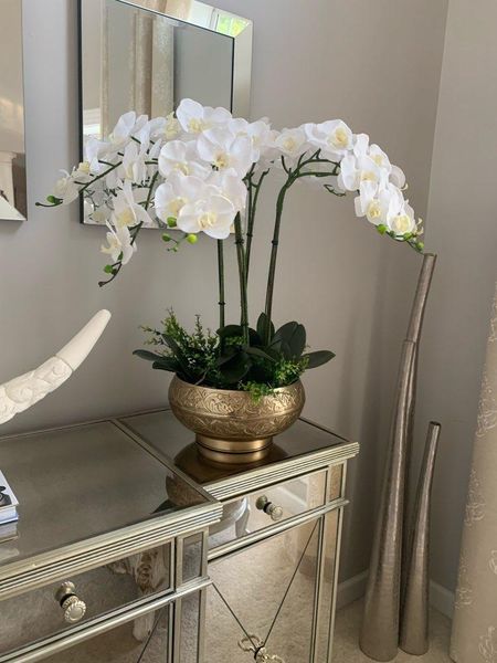 Ghirlande di fiori decorativi Set Disposizione di orchidee di alta qualità Lattice Silicon Real Touch Tavola di lusso di grandi dimensioni Fiore Home El Decor No VaseD