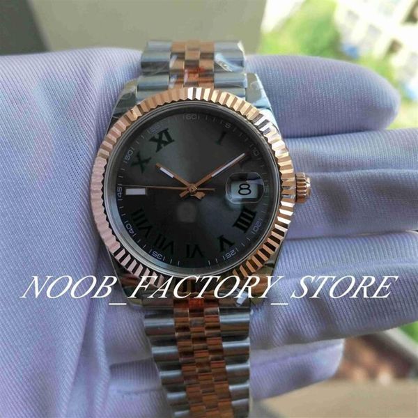 

gm factory 126331 watch wristwatches mens 41mm automatic cal 3235 movement men 904l steel wrapped real 18k rose gold never fade wa183v, Slivery;brown